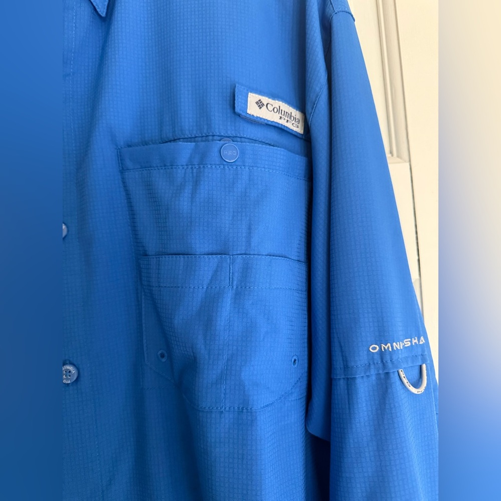 2 Columbia PFG Omni shade button up multi pocket long sleeve shirt - Picture 7 of 15